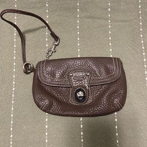 Brown Coach Hand Bag/ Wristlet